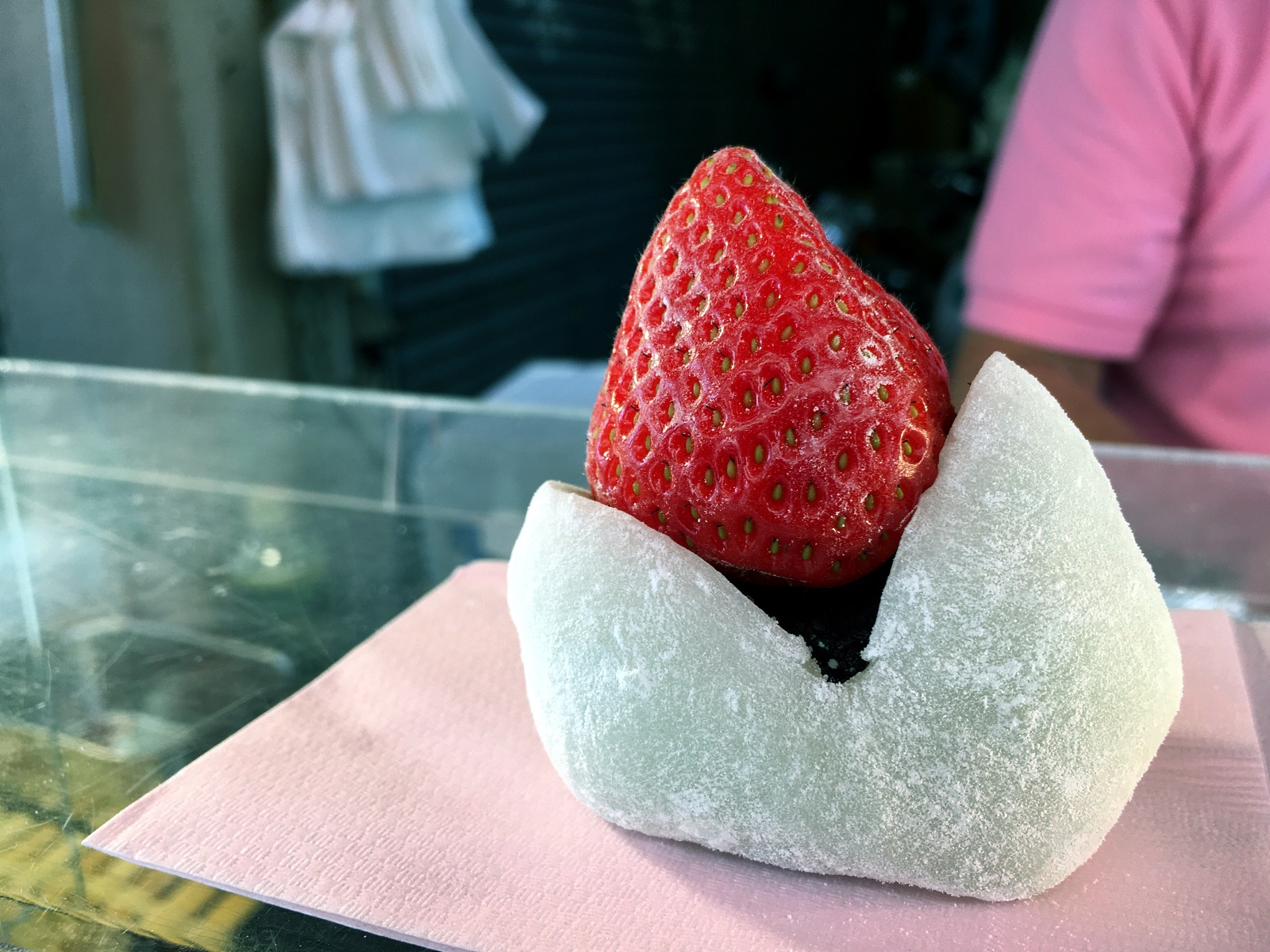 Japanese mochi: strawberry daifuku (ichigo daifuku)