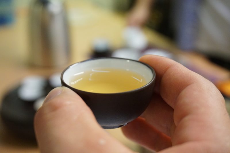 A cup of Xinyang Maojian Chinese tea